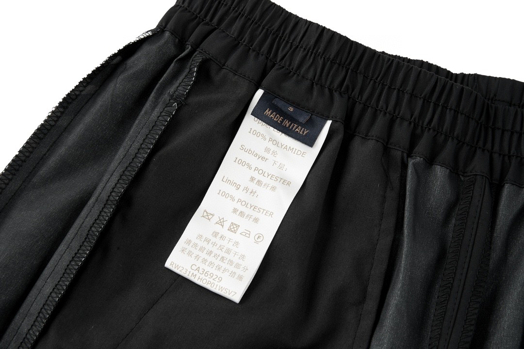 LOUIS VUITTON 路易威登 SS23 千鸟格拼接束脚运动裤 休闲裤 裤子 长裤 黑色 1AAT7J