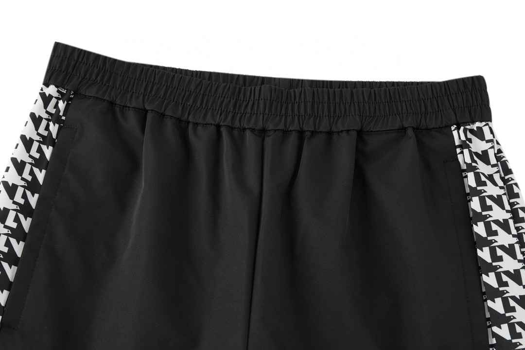 LOUIS VUITTON 路易威登 SS23 千鸟格拼接束脚运动裤 休闲裤 裤子 长裤 黑色 1AAT7J