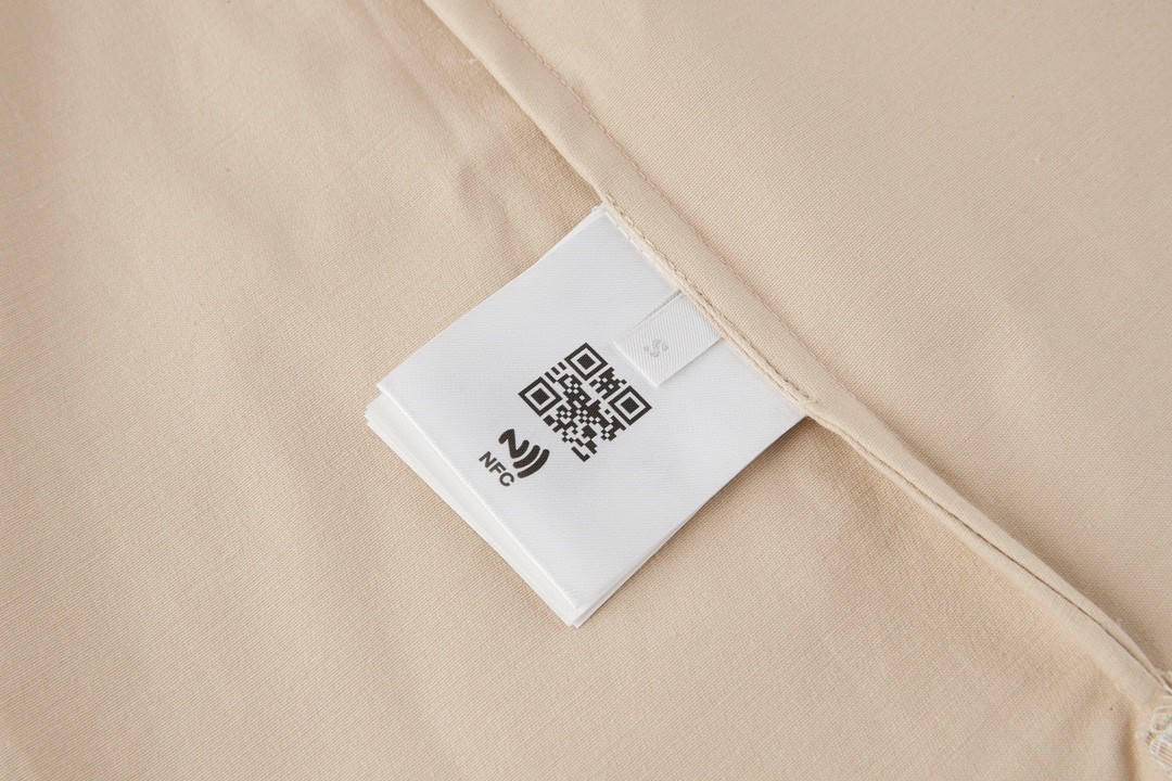 PRADA 普拉达 纯色logo徽标 牛仔衬衫 外套 长袖 卡其色 SC696-108I-F0241-S-232