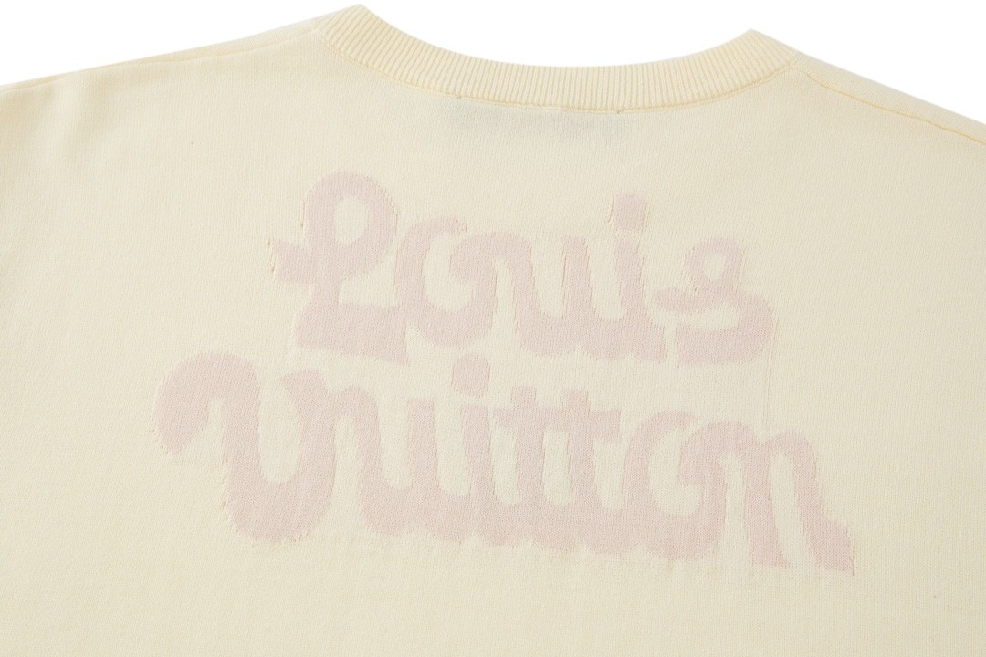 LOUIS VUITTON 路易威登 字母花卉图案 套头 圆领 短袖 T 恤 上衣 夏款 米色 1AFRDI