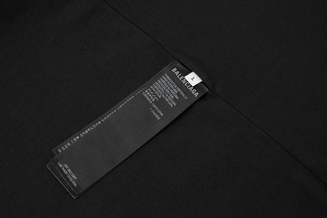 Balenciaga 巴黎世家 双环字母logo印花短袖 T 恤 圆领 夏季 黑色 787358TQVJ41569