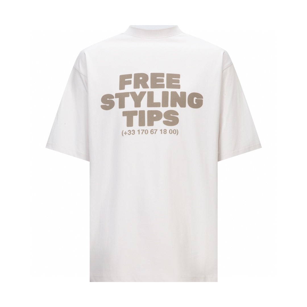 Balenciaga 巴黎世家 前后拼接字母logo印花短袖 T 恤 圆领 夏季 白色 