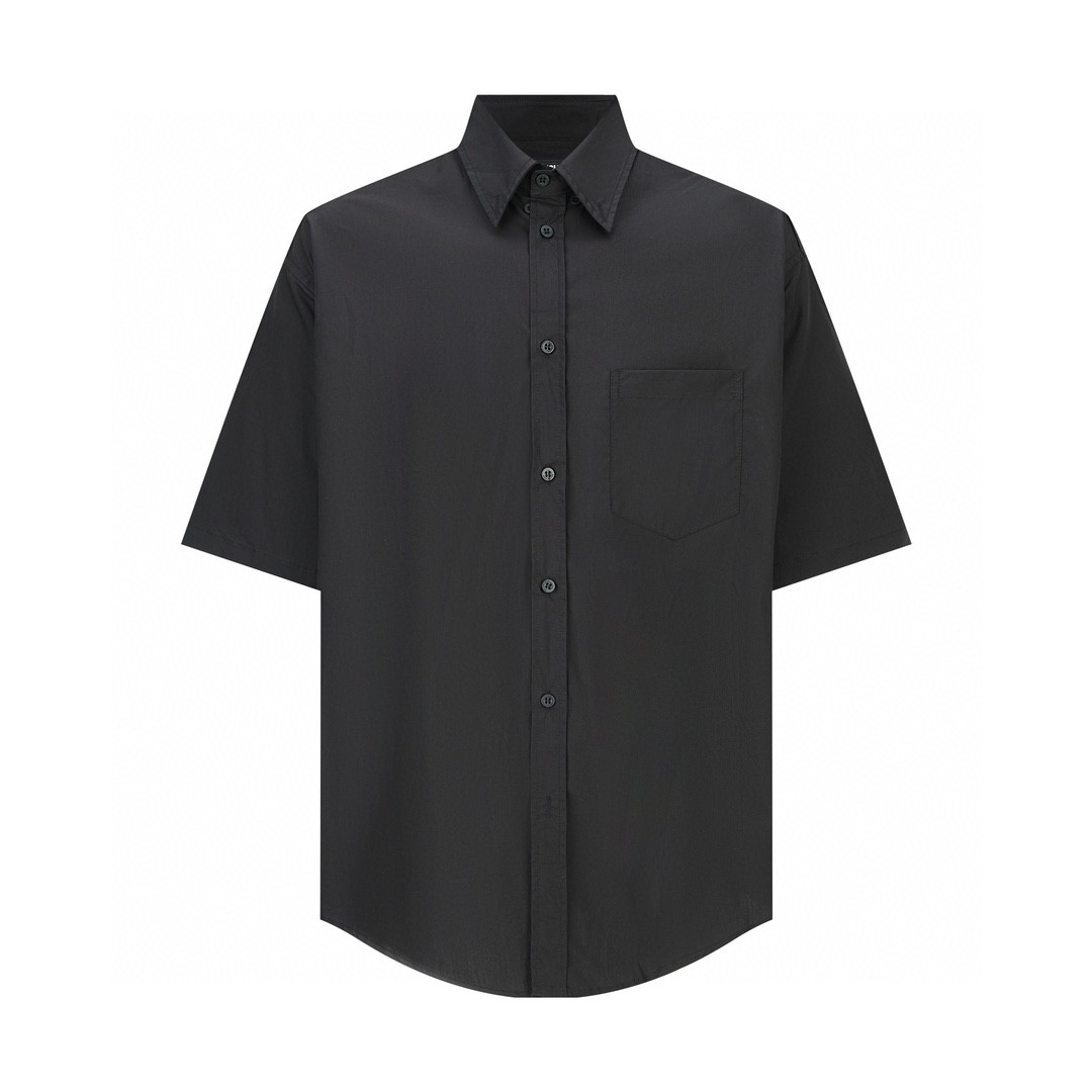 Balenciaga 巴黎世家 后背模糊字母logo印花短袖衬衫 夏季 黑色 790732TNM601000