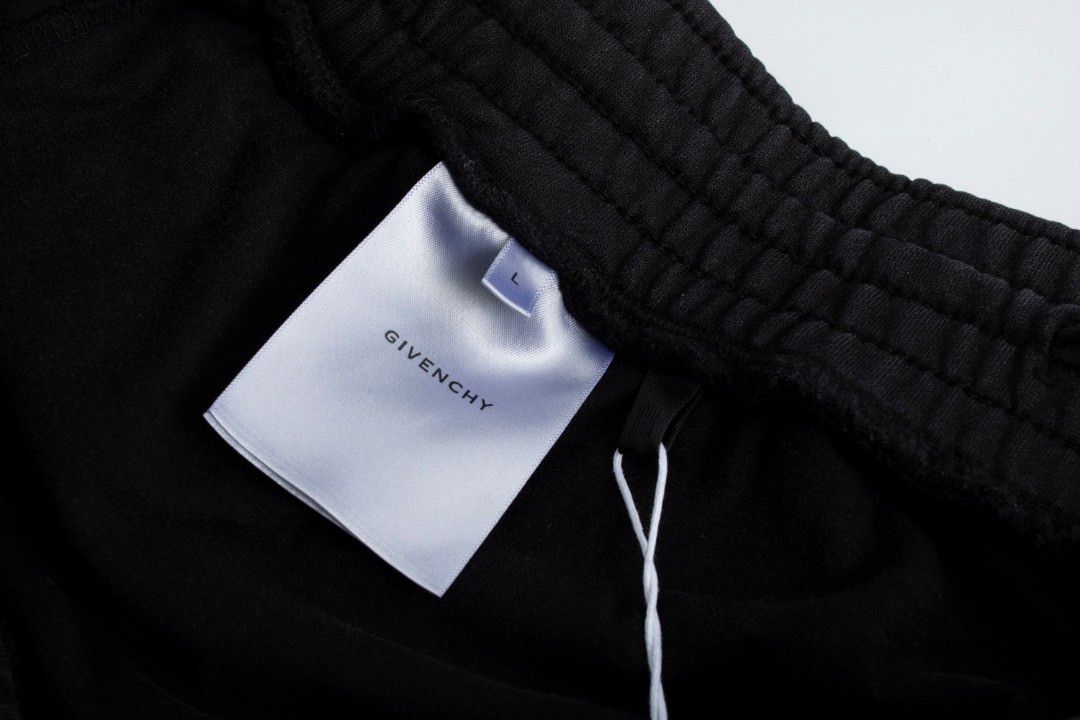 Givenchy 纪梵希 假两件破洞短裤 休闲裤 运动裤 黑色 