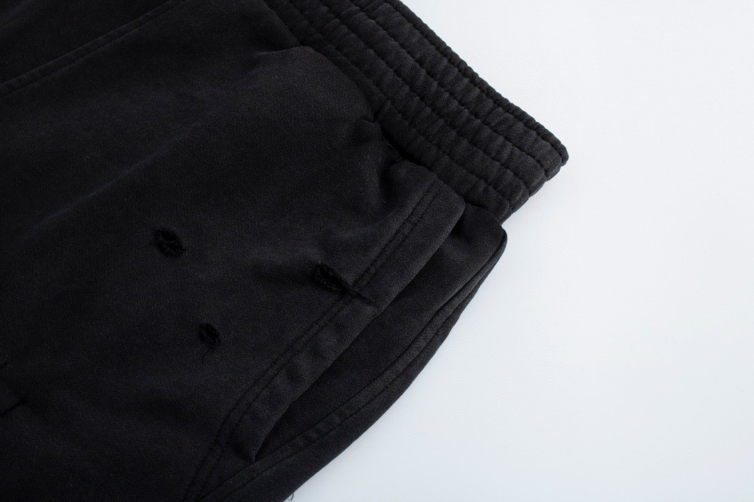 Givenchy 纪梵希 假两件破洞短裤 休闲裤 运动裤 黑色 