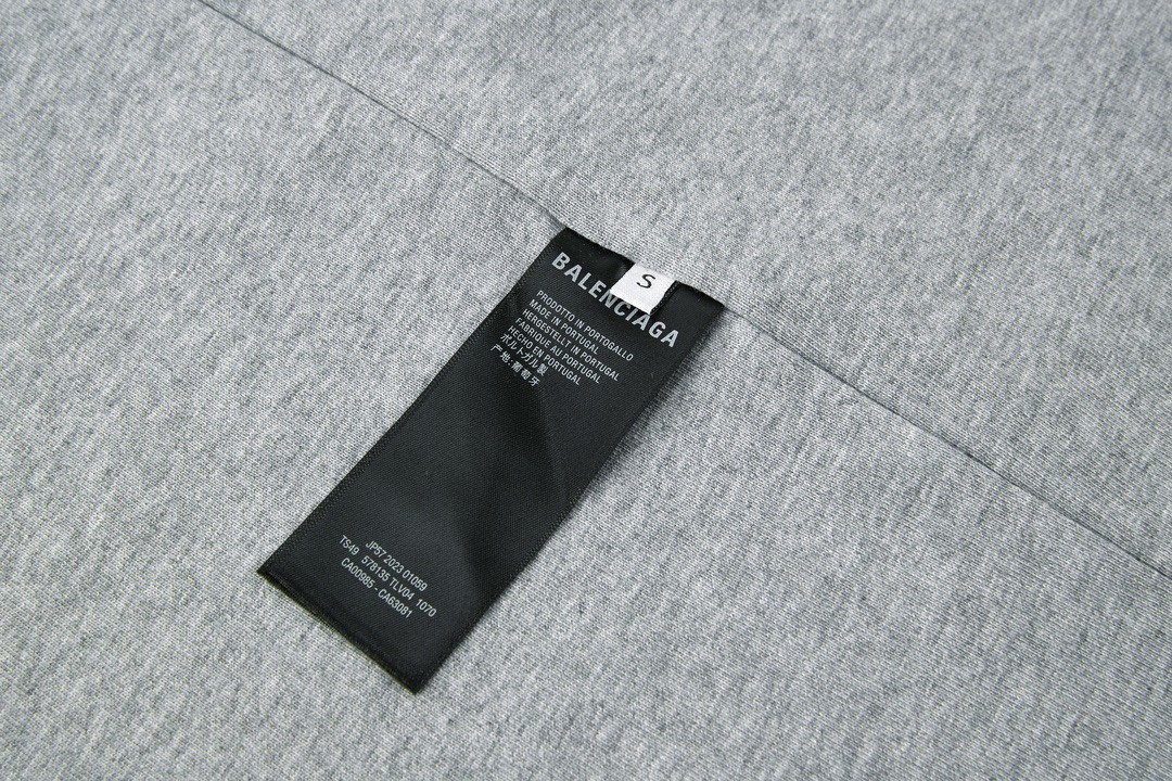 Balenciaga 巴黎世家 字母logo印花短袖 T 恤 圆领 夏季 灰色 787358TQVG11380