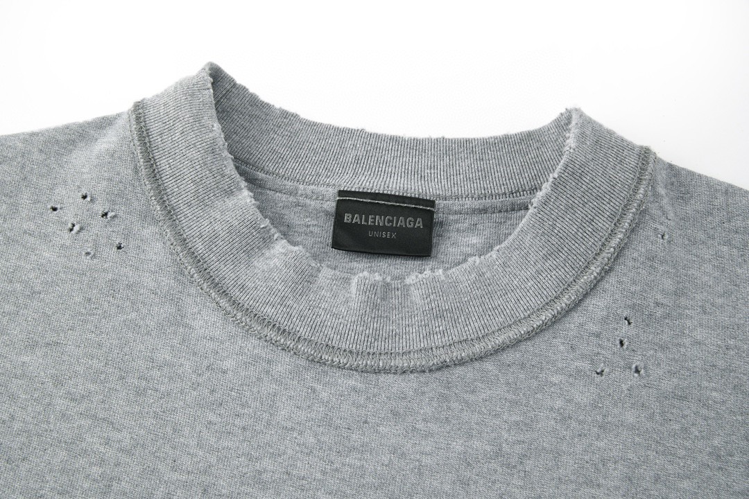 Balenciaga 巴黎世家 字母logo印花短袖 T 恤 圆领 夏季 灰色 787358TQVG11380