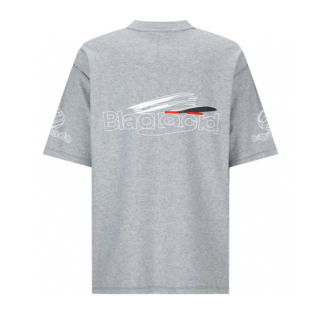 Balenciaga 巴黎世家 字母logo印花短袖 T 恤 圆领 夏季 灰色 787358TQVG11380