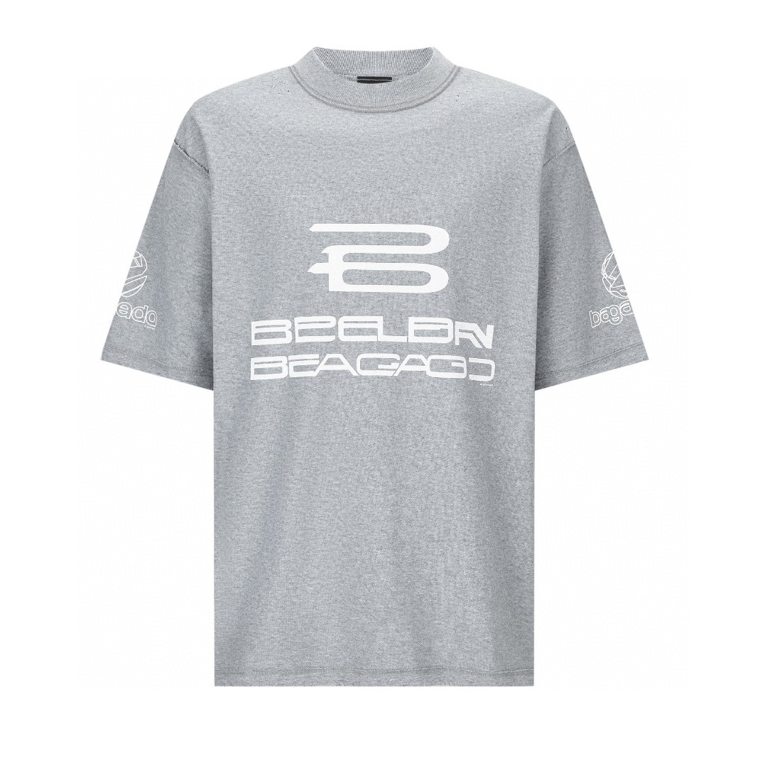 Balenciaga 巴黎世家 字母logo印花短袖 T 恤 圆领 夏季 灰色 787358TQVG11380