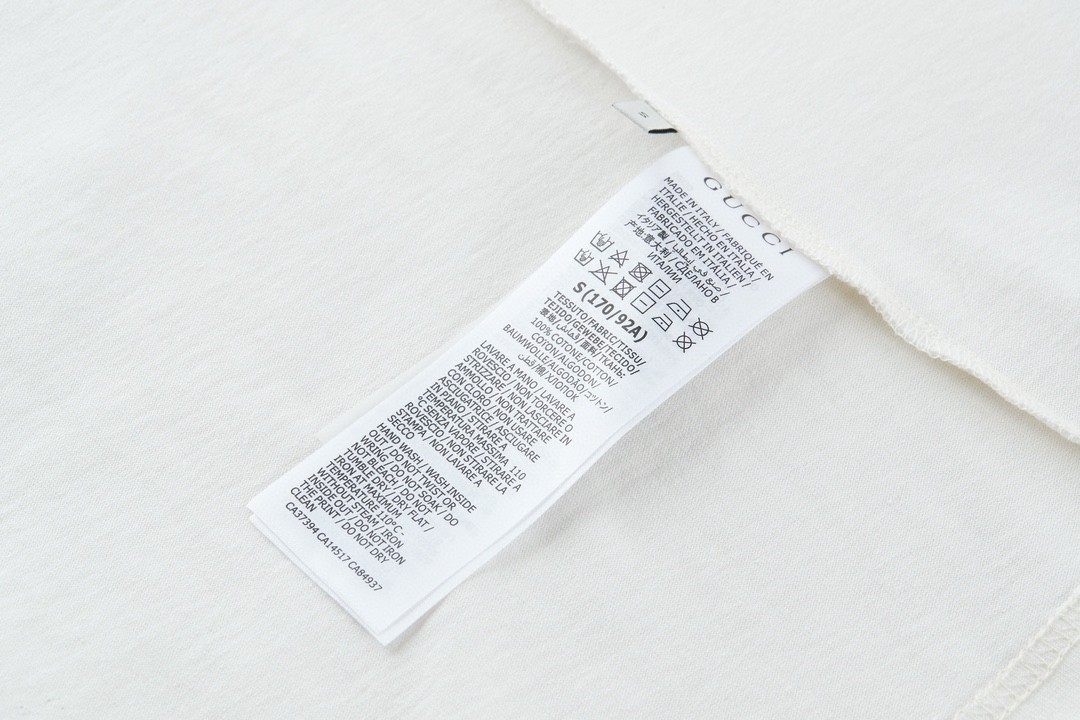 GUCCI 古驰 闪电拼色字母logo印花 短袖 T恤 圆领 套头 夏季 米白色 565806-XJAZY-9037