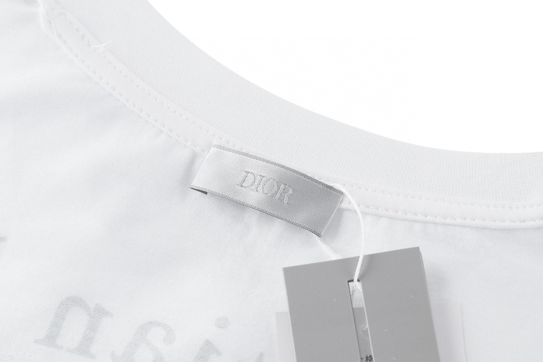 DIOR 迪奥 纯色字母Logo印花 圆领 T恤 短袖 夏季 白色 863J621I0533-C089