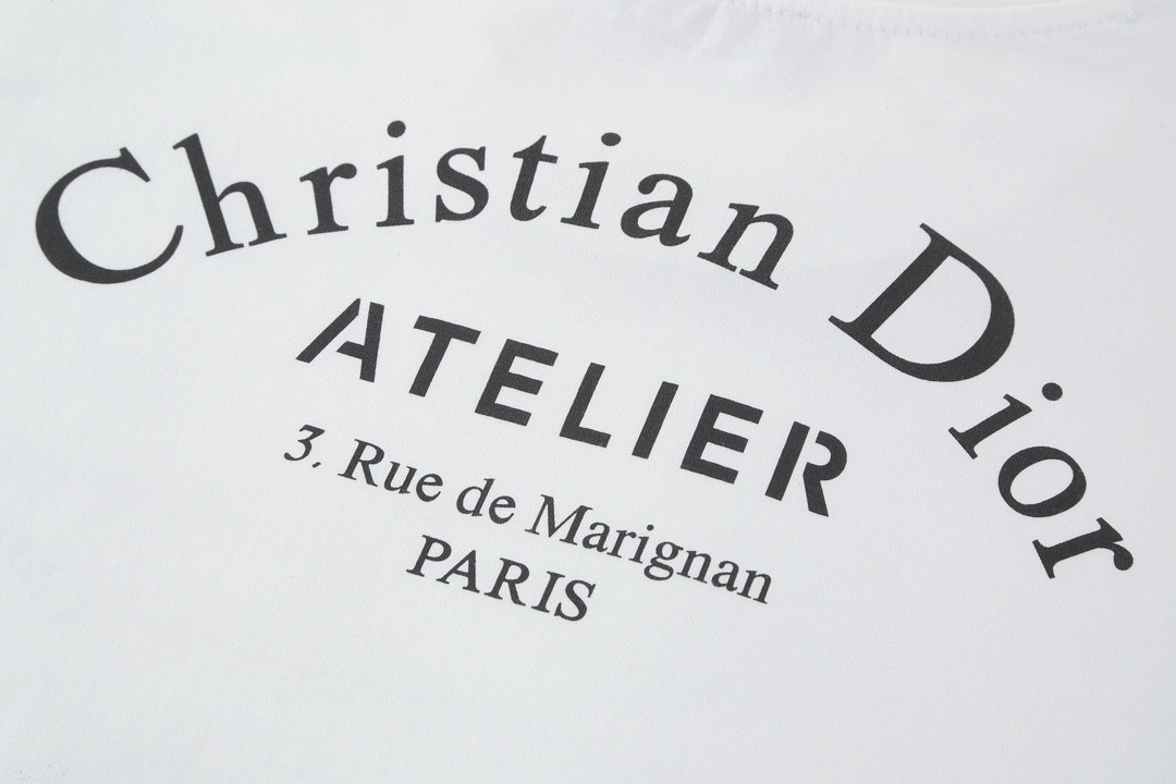 DIOR 迪奥 纯色字母Logo印花 圆领 T恤 短袖 夏季 白色 863J621I0533-C089