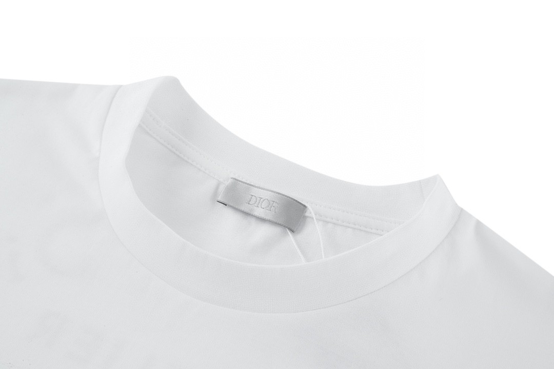 DIOR 迪奥 纯色字母Logo印花 圆领 T恤 短袖 夏季 白色 863J621I0533-C089