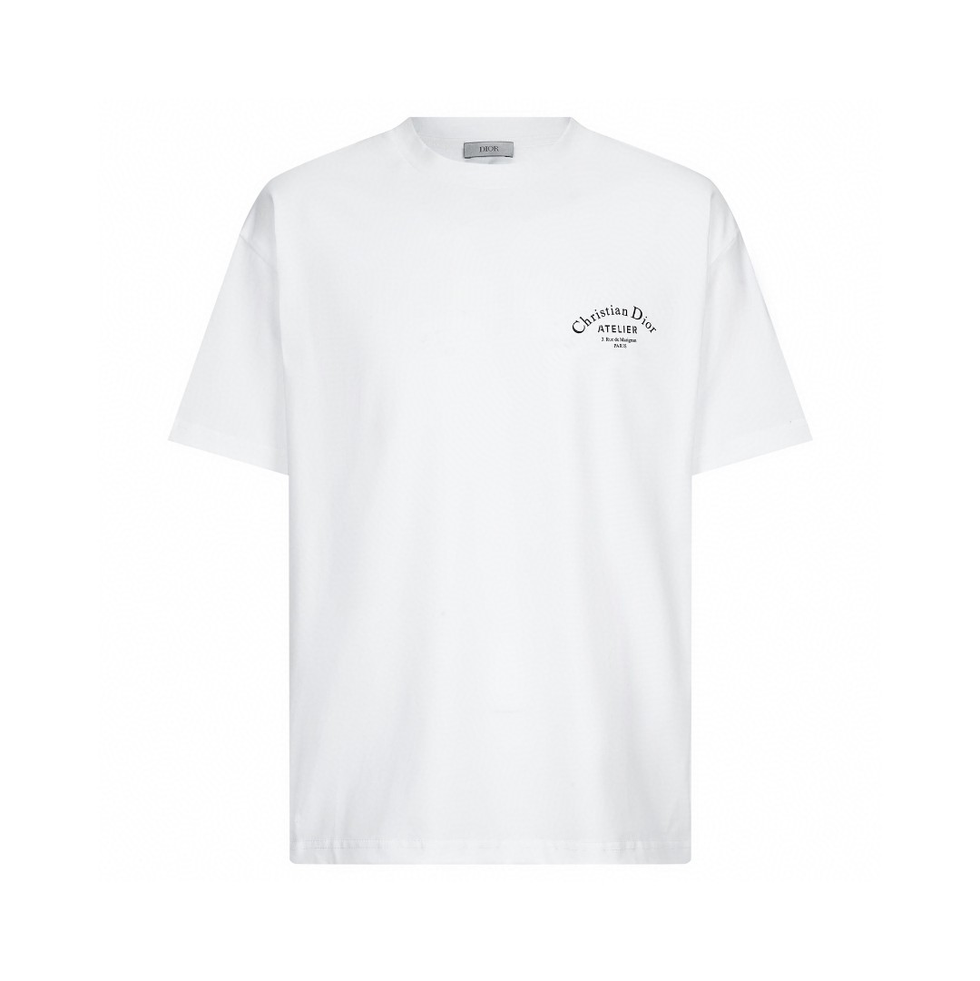 DIOR 迪奥 纯色字母Logo印花 圆领 T恤 短袖 夏季 白色 863J621I0533-C089