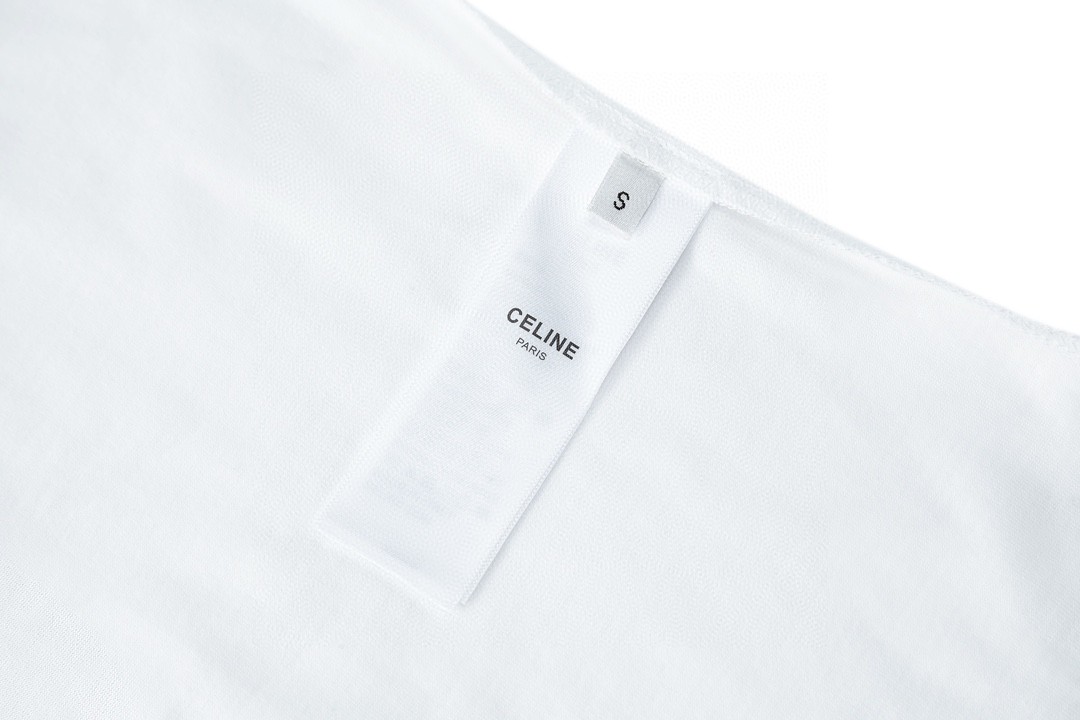 CELINE 赛琳 ed broner 联名款 椰树烫钻 短袖 T恤 圆领 夏款 白色 2X48C671Q-01EA