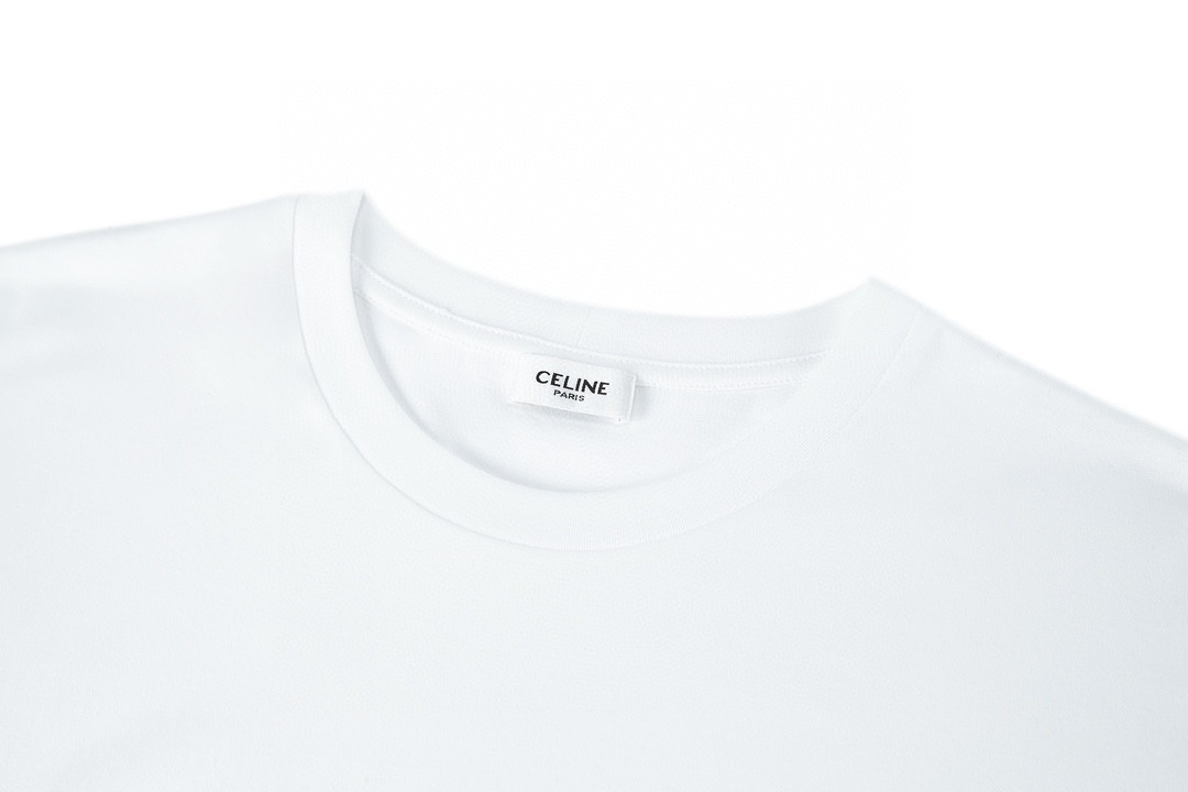 CELINE 赛琳 ed broner 联名款 椰树烫钻 短袖 T恤 圆领 夏款 白色 2X48C671Q-01EA