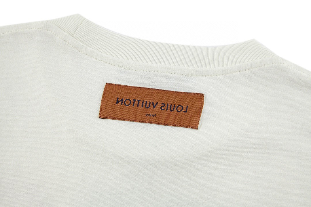 LOUIS VUITTON 路易威登 字母花卉图案印花 套头 圆领 短袖 T 恤 上衣 夏款 白色 1AAGWP