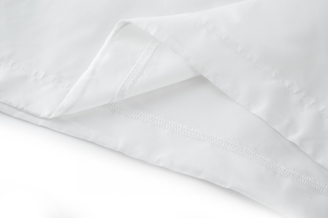 PRADA 普拉达 纯色尼龙拼接 圆领 短袖 T恤 白色 