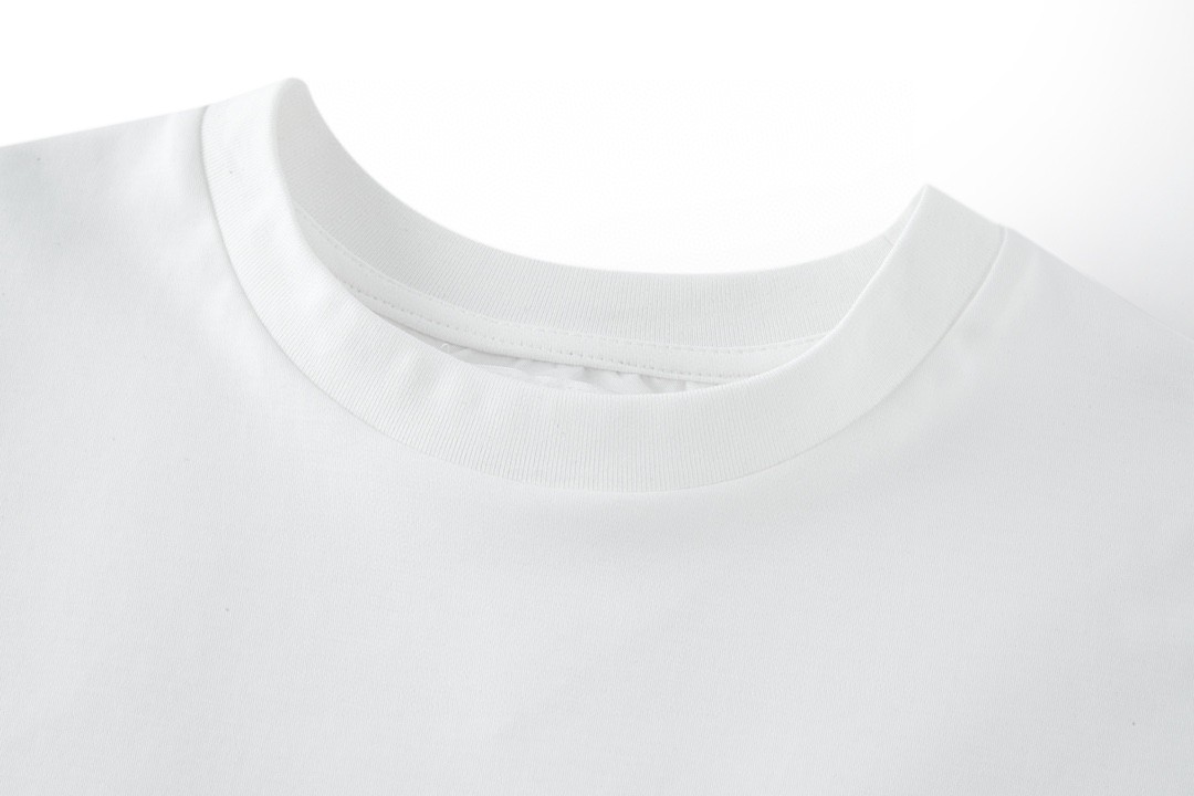 PRADA 普拉达 纯色尼龙拼接 圆领 短袖 T恤 白色 