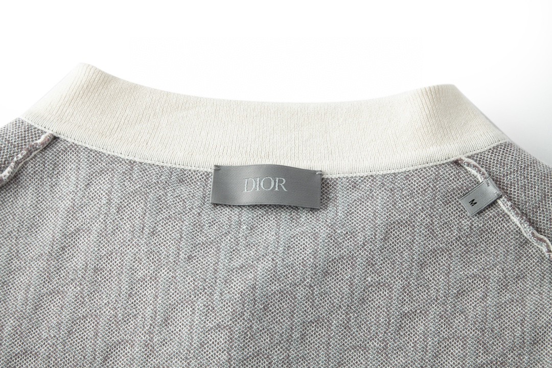 Dior 迪奥 logo满印套头针织Polo衫 短袖 上衣 夏款 蓝白色 293M832AT396-C085