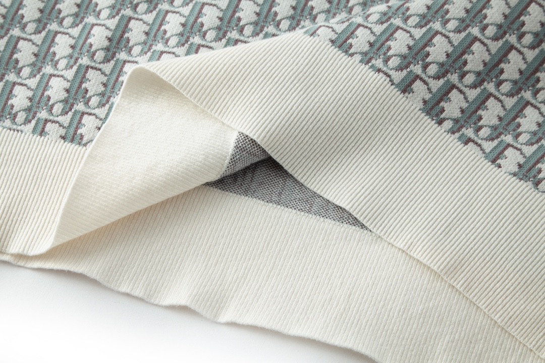 Dior 迪奥 logo满印套头针织Polo衫 短袖 上衣 夏款 蓝白色 293M832AT396-C085