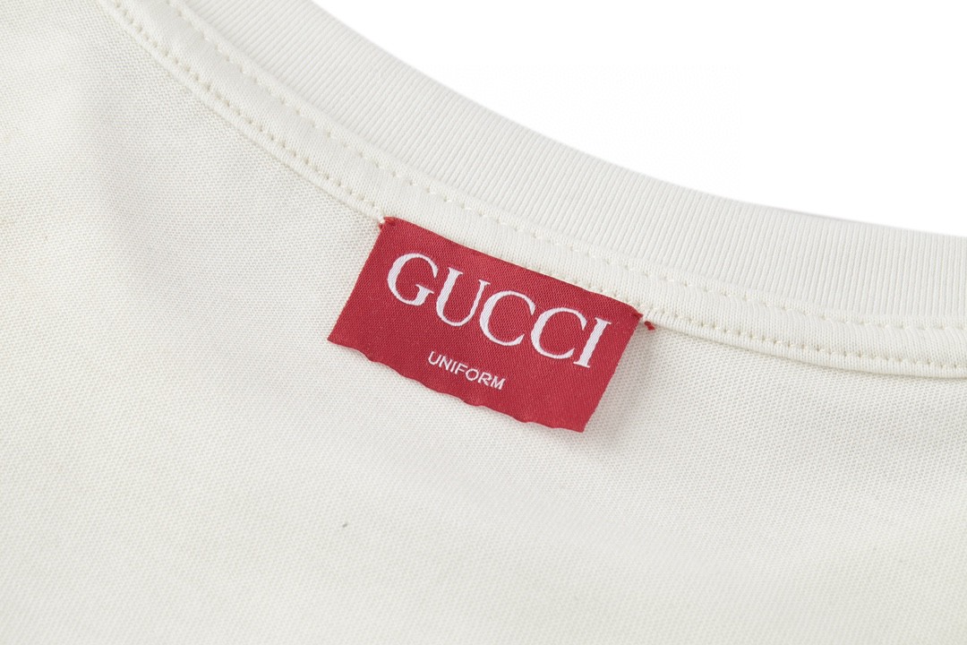 GUCCI 古驰 字母logo印花 短袖 T恤 圆领 套头 夏季 白色