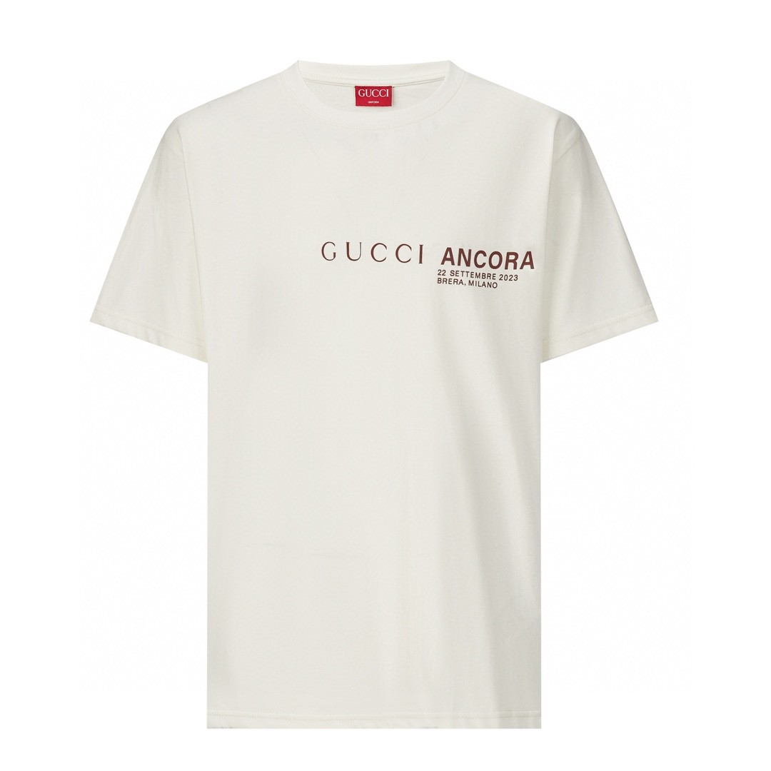 GUCCI 古驰 字母logo印花 短袖 T恤 圆领 套头 夏季 白色