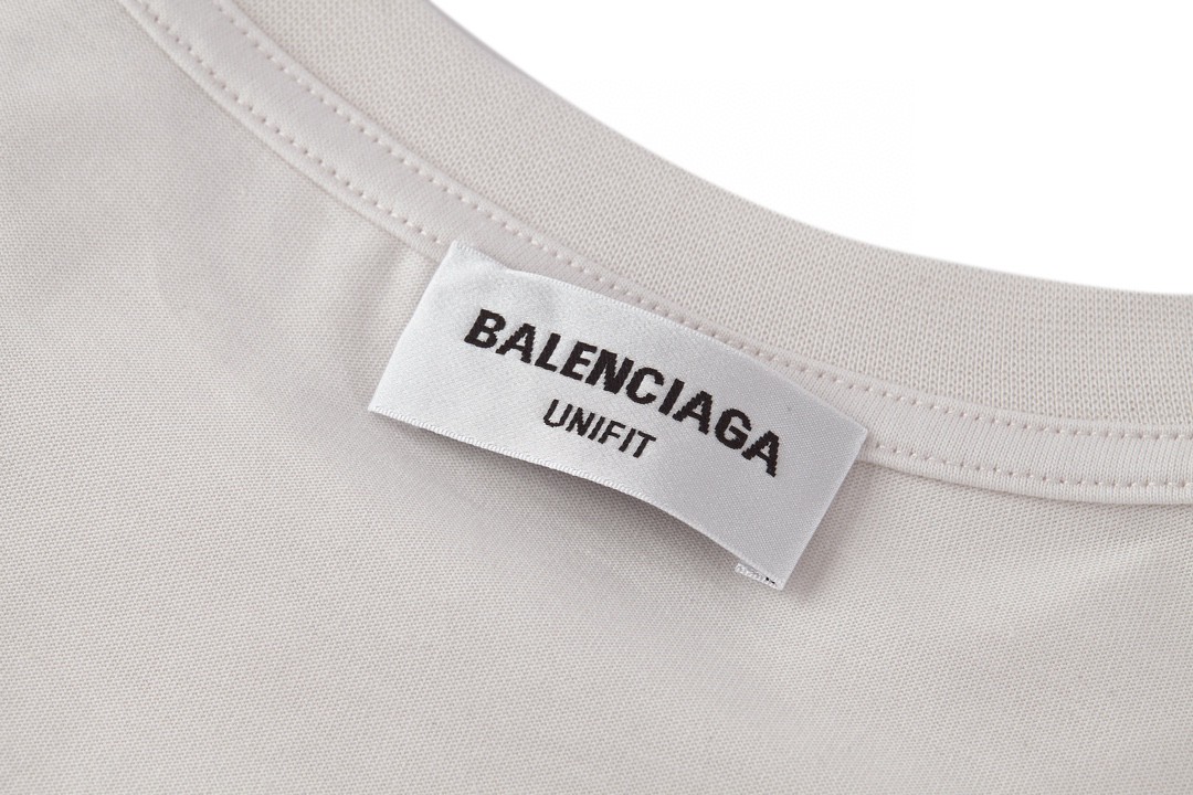 Balenciaga 巴黎世家 封条字母Logo印花 圆领 短袖 T恤 夏季 白色 694576TMVJ60980