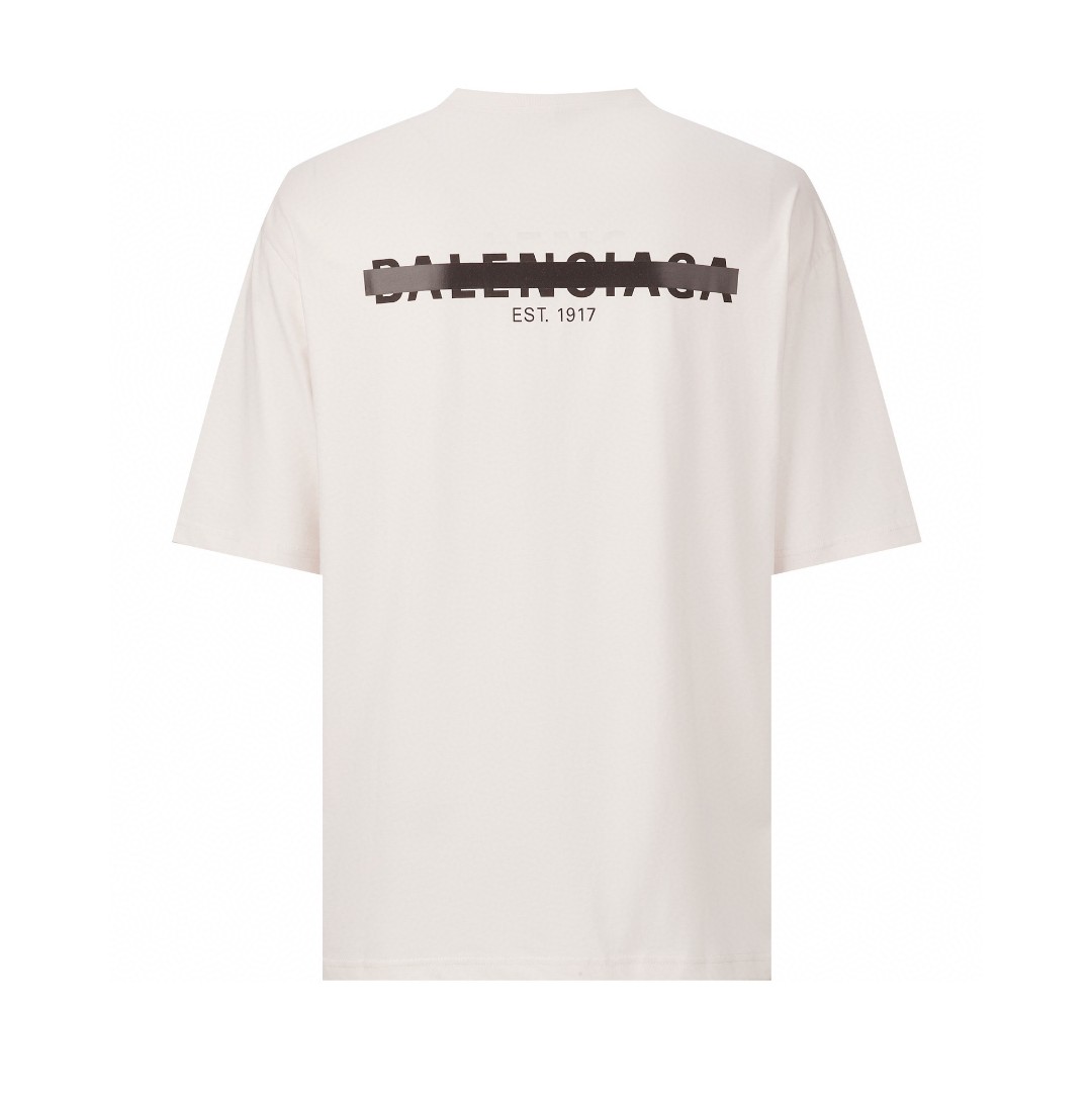 Balenciaga 巴黎世家 封条字母Logo印花 圆领 短袖 T恤 夏季 白色 694576TMVJ60980