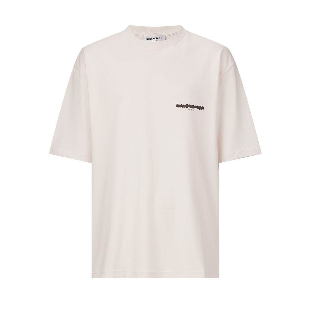 Balenciaga 巴黎世家 封条字母Logo印花 圆领 短袖 T恤 夏季 白色 694576TMVJ60980