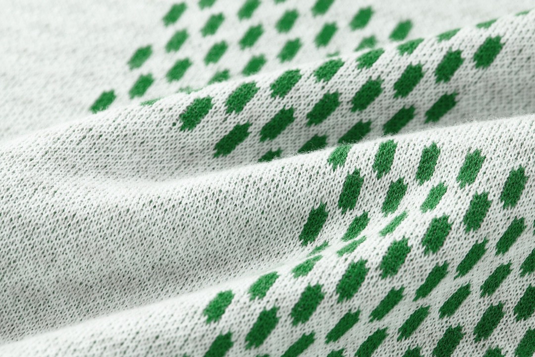 LOUIS VUITTON 路易威登 棋盘格毛织短袖 圆领 T 恤 上衣 夏款 绿色 1AFIX4