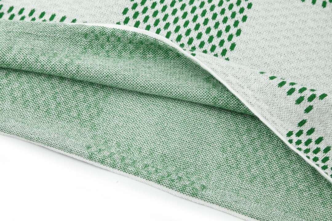 LOUIS VUITTON 路易威登 棋盘格毛织短袖 圆领 T 恤 上衣 夏款 绿色 1AFIX4