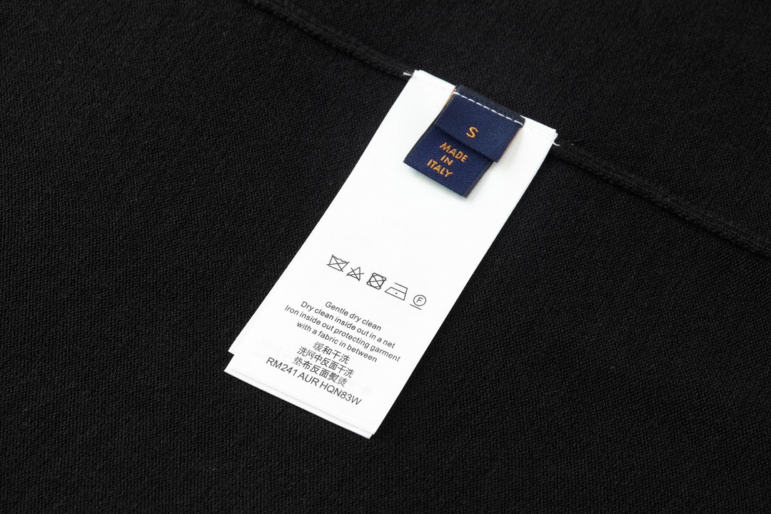 LOUIS VUITTON 路易威登 字母袖毛织短袖 圆领 T 恤 上衣 夏款 黑色