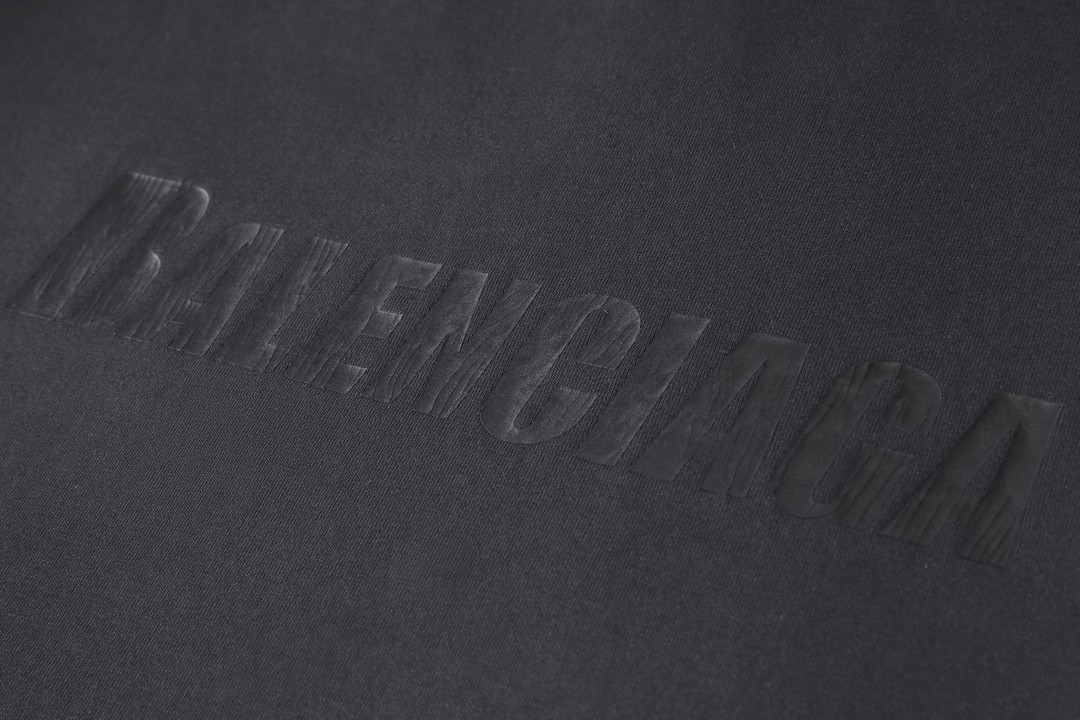 Balenciaga 巴黎世家 裂纹字母Logo印花 圆领 短袖 T恤 夏季 黑色