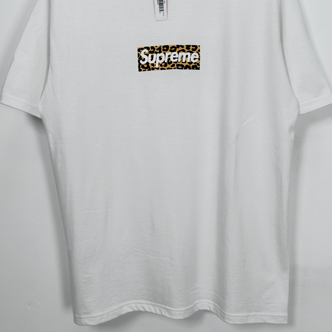 Supreme SS24 上海开业限定 豹纹Box Logo 短袖 T恤 白色 SUP-SS24-107