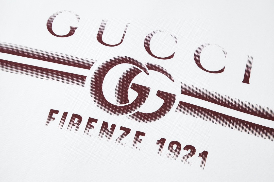 GUCCI 古驰 红漆 字母logo印花 短袖 T恤 圆领 套头 夏季 白色 785345-XJGKJ-9541