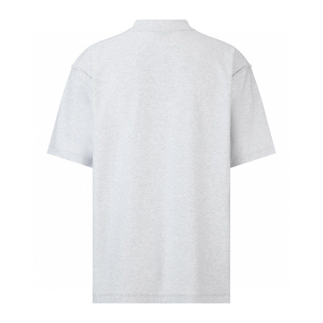 Balenciaga 巴黎世家 双环字母logo印花短袖 T 恤 圆领 夏季 灰白色 787358TQVU52569