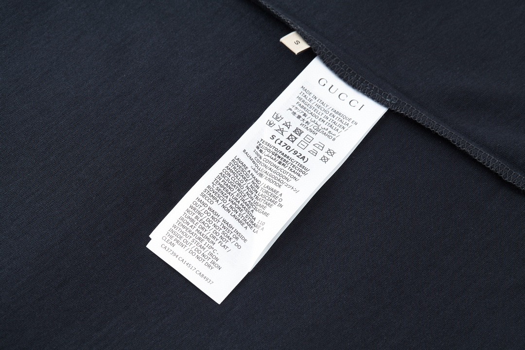 GUCCI 古驰 字母logo印花 短袖 T恤 圆领 套头 夏季 黑色 