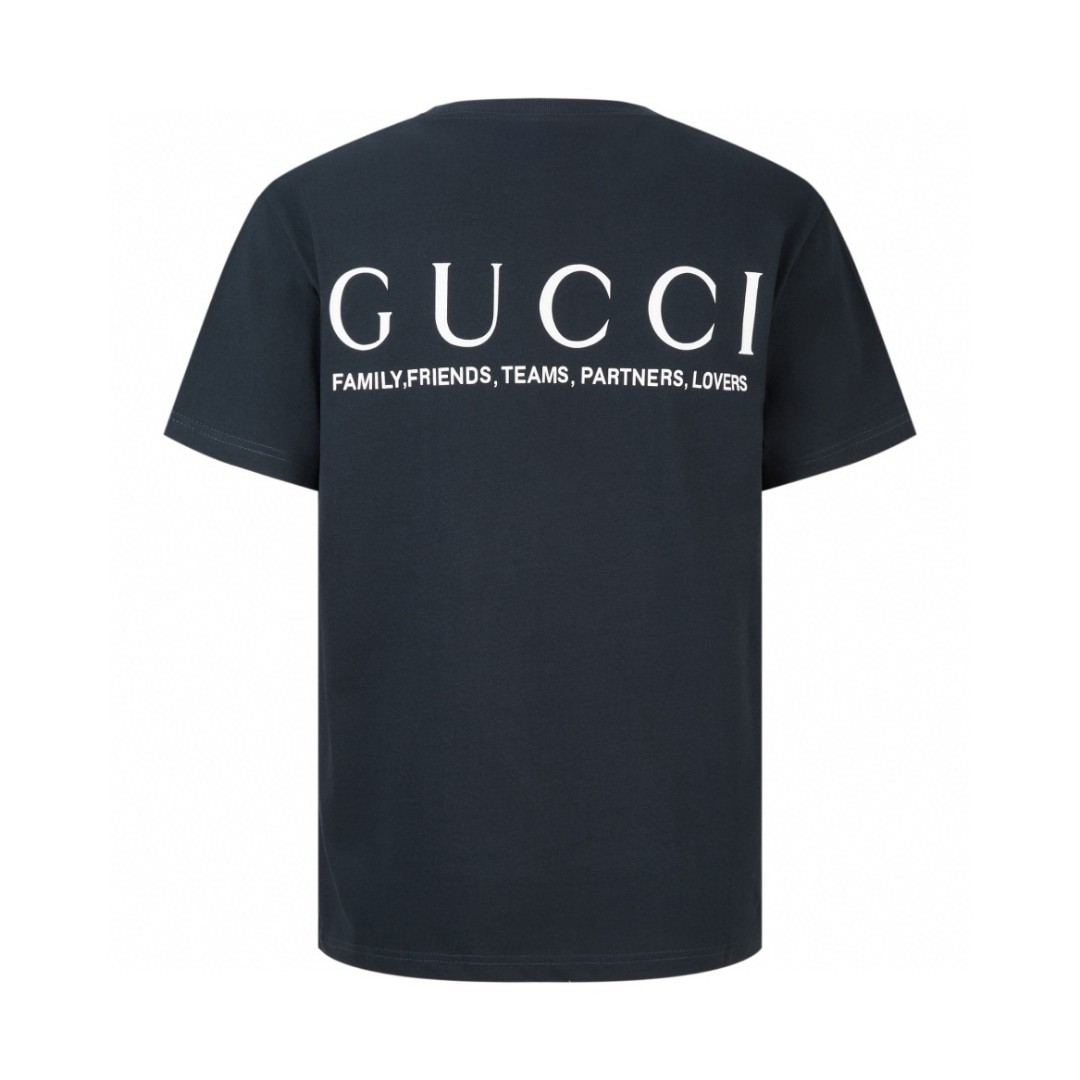 GUCCI 古驰 字母logo印花 短袖 T恤 圆领 套头 夏季 黑色 