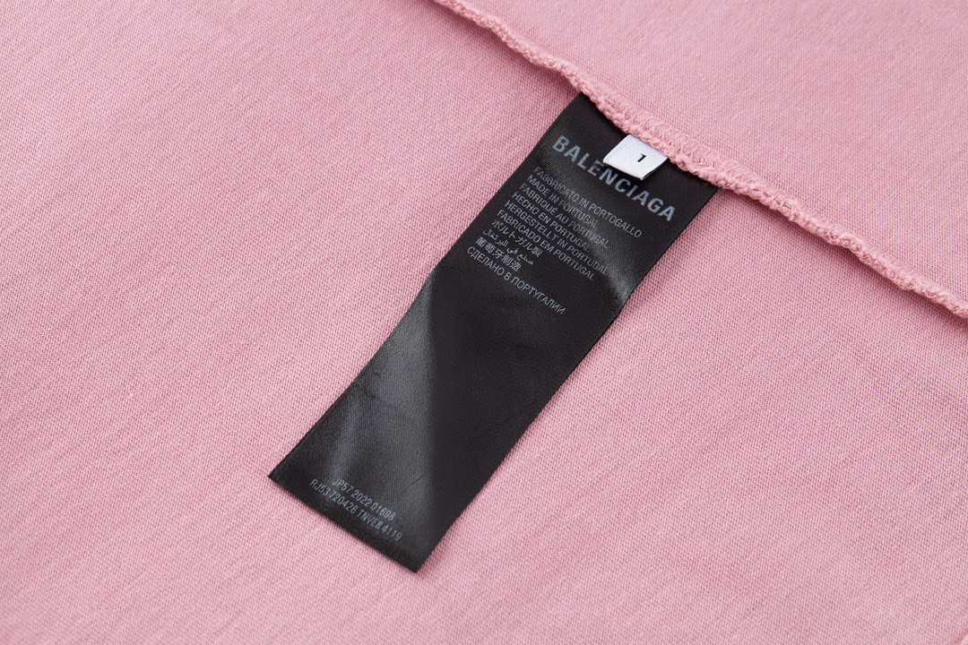 Balenciaga 巴黎世家 巴黎铁塔夜景 圆领 短袖 T恤 夏季 粉色 739028TQVO15905