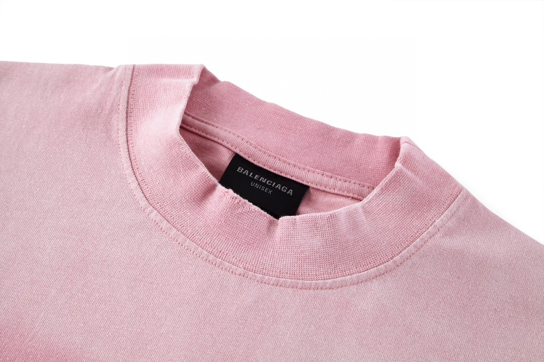 Balenciaga 巴黎世家 巴黎铁塔夜景 圆领 短袖 T恤 夏季 粉色 739028TQVO15905