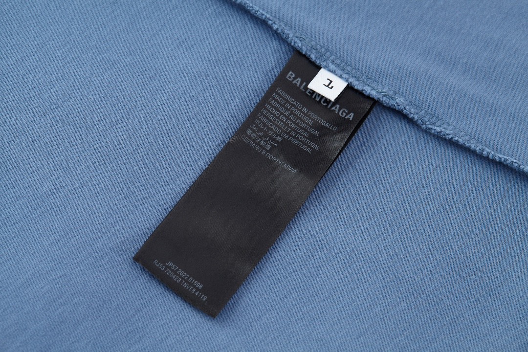 Balenciaga 巴黎世家 巴黎铁塔夜景 圆领 短袖 T恤 夏季 蓝色 739028TQVO14530