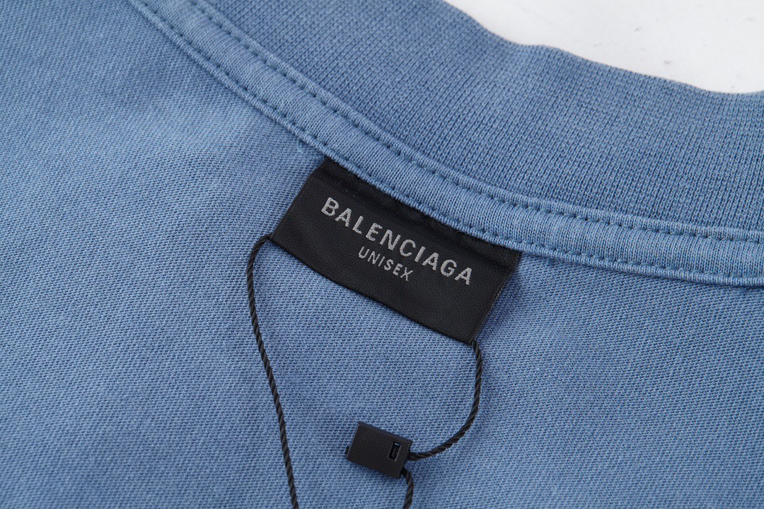 Balenciaga 巴黎世家 巴黎铁塔夜景 圆领 短袖 T恤 夏季 蓝色 739028TQVO14530