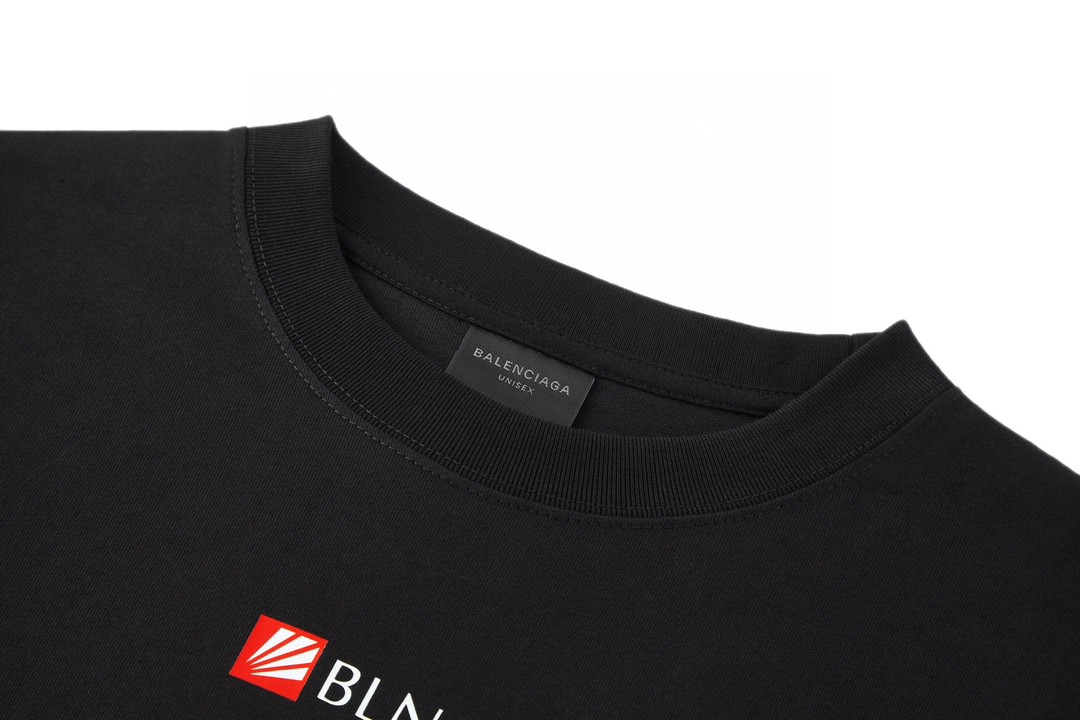 Balenciaga 巴黎世家 对元素商标 圆领 短袖 T恤 夏季 黑色