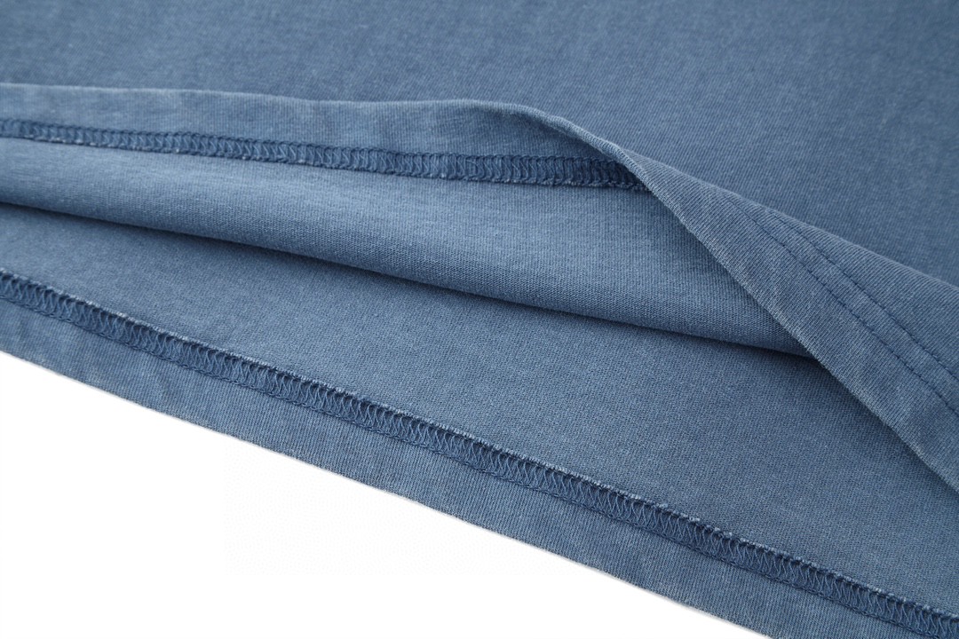 Balenciaga 巴黎世家 重影字母Logo印花 圆领 短袖 T恤 夏季 蓝色