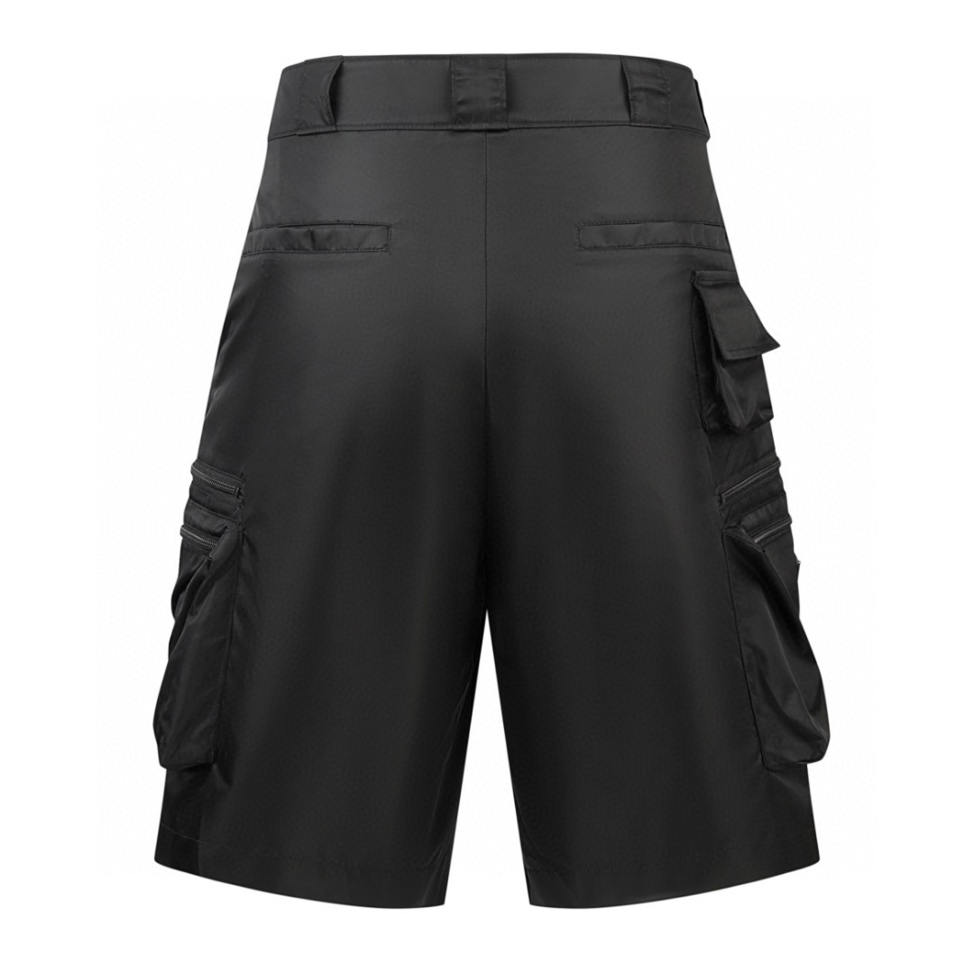 PRADA 普拉达 纯色大口袋拉链工装裤 裤子 短裤 黑色 