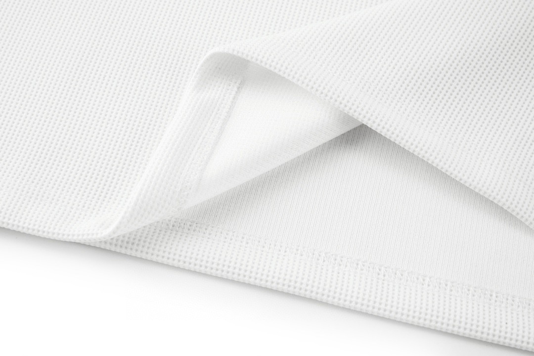 PRADA 普拉达 华夫格半拉链徽标Polo衫 短袖 T恤 白色