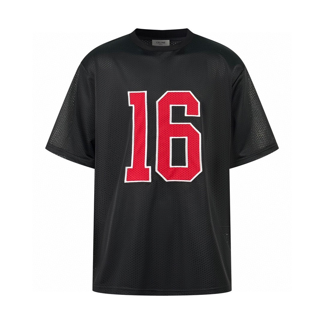 CELINE 赛琳 16号网眼短袖 T恤 圆领 夏款 黑色 2X61K384Y-38ER