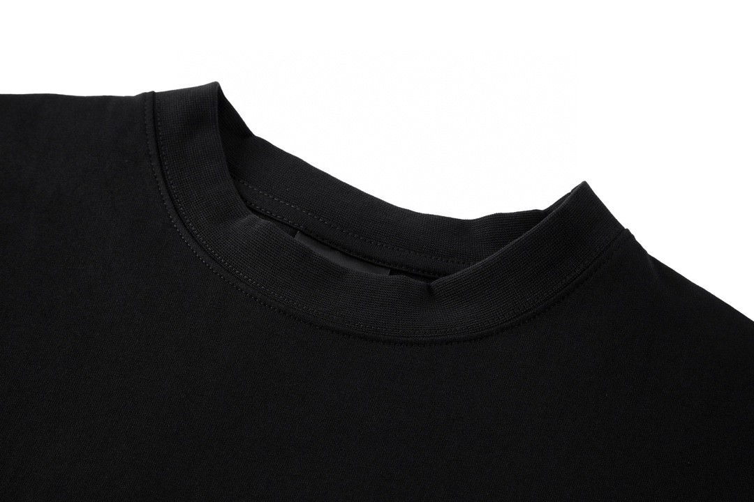 Balenciaga 巴黎世家 后背双重字母logo印花短袖 T 恤 圆领 夏季 黑色