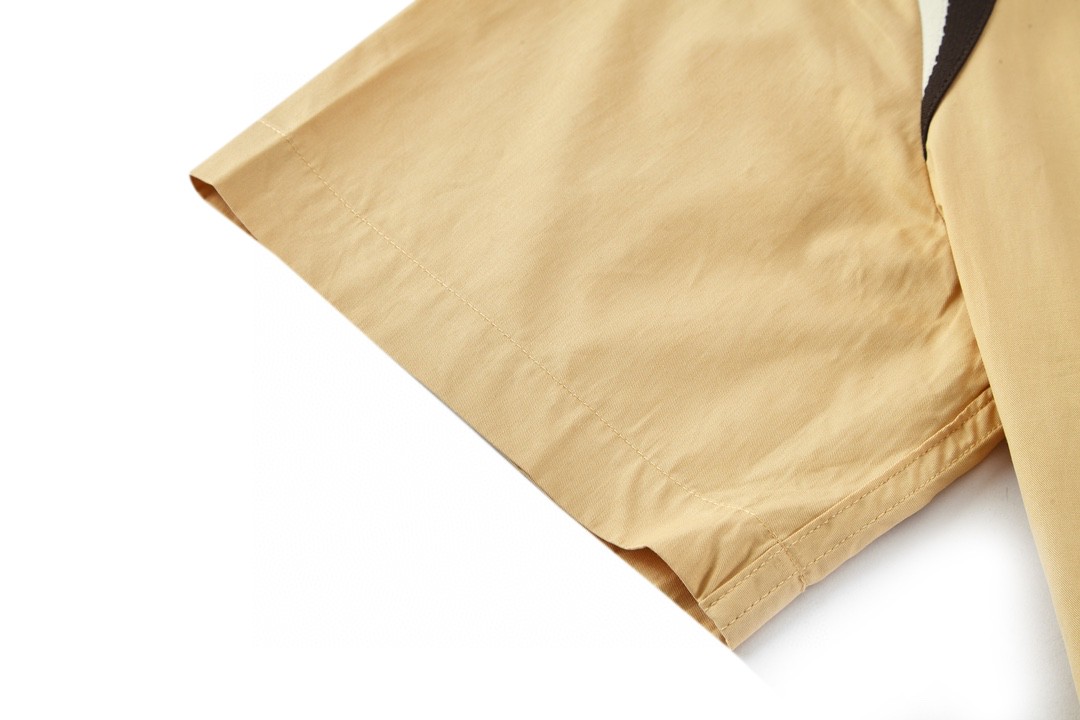 LOUIS VUITTON 路易威登 拼色刺绣小狗图案衬衫短袖 上衣 夏款 黄色 1AFQ14